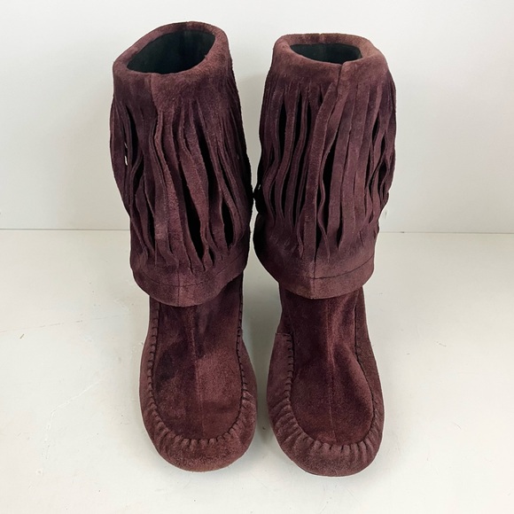 Born Banbury Chianti Suede Leather Fringe Boot Women’s Size 7.5 - Picture 4 of 16